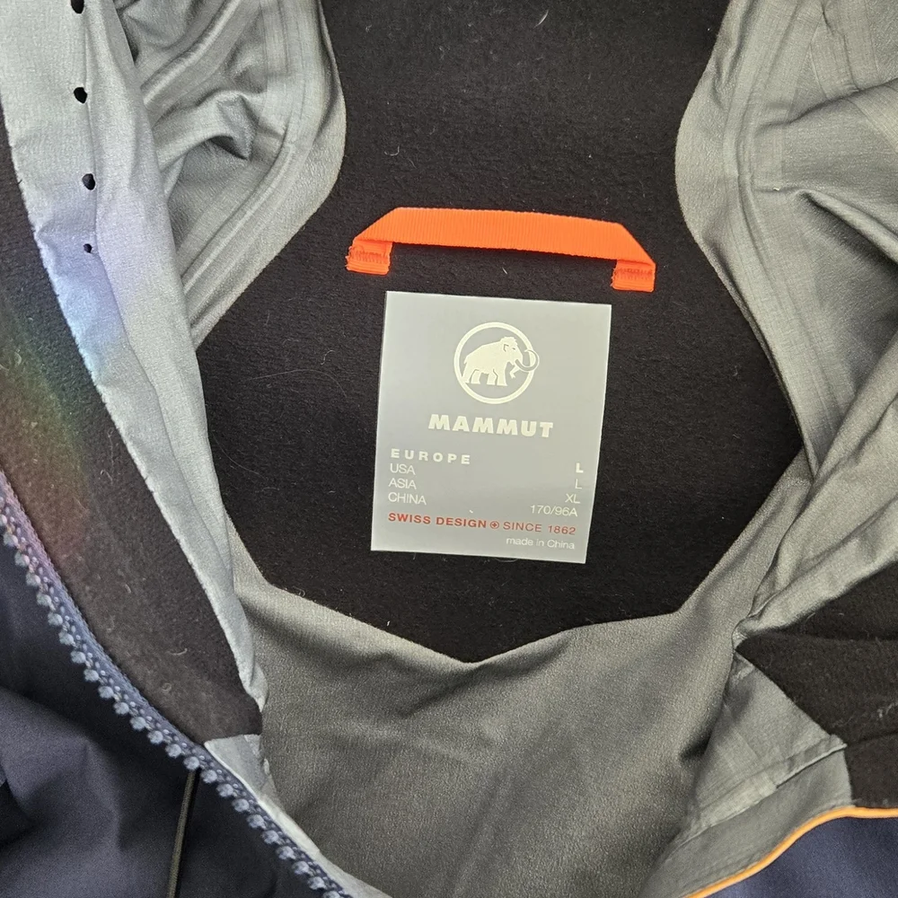 ❄️New! Mammut La Liste Pro HS Hooded Jacket - Women's Navy and Tan - Size L - Picture 3 of 5